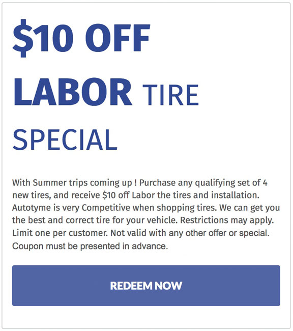 FREE Tires Labor Special